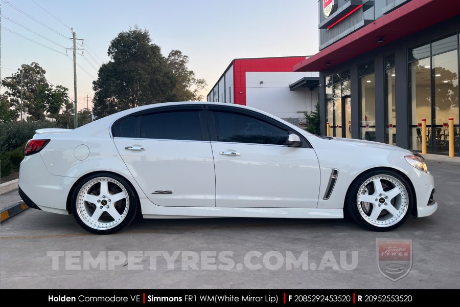 20x8.5 20x9.5 Simmons FR-1 White on Holden Commodore VE