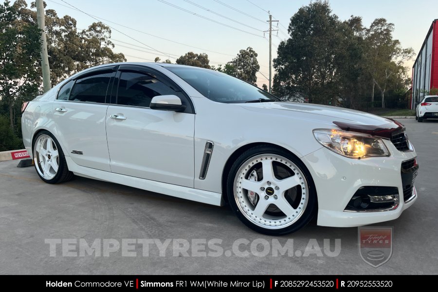 20x8.5 20x9.5 Simmons FR-1 White on Holden Commodore VE