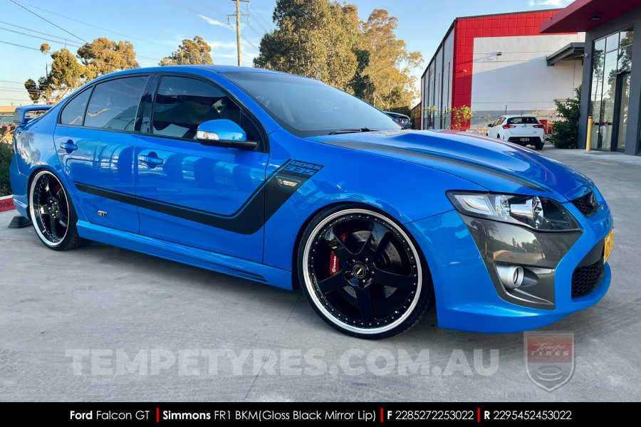 22x8.5 22x9.5 Simmons FR-1 Gloss Black Mirror Lip on Ford Falcon