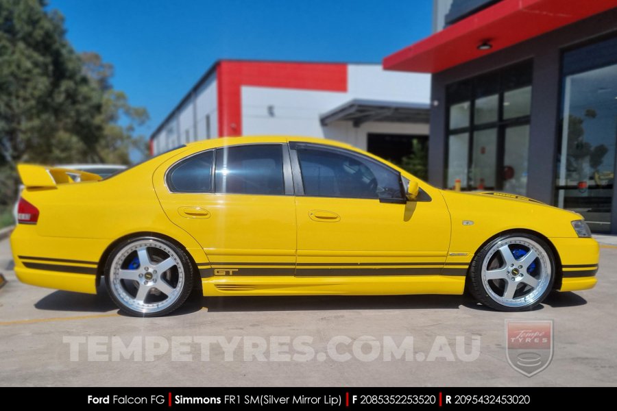 20x8.5 20x9.5 Simmons FR-1 Silver on Ford Falcon