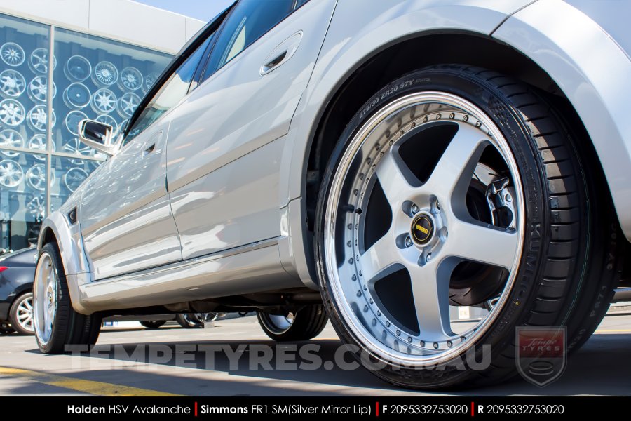 20x8.5 20x9.5 Simmons FR-1 Silver on Holden HSV