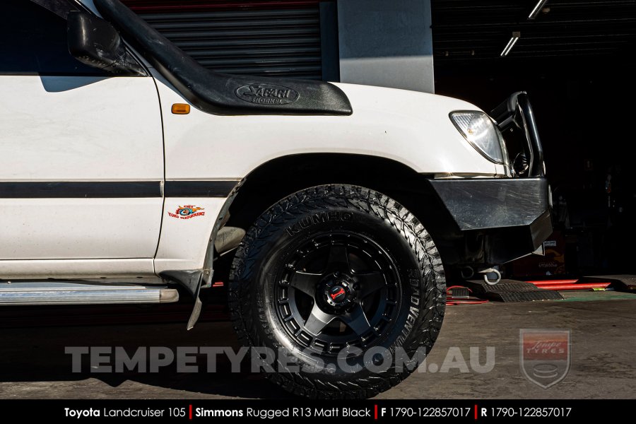 17x9.0 Simmons RUGGED R13 Matt Black on Toyota Landcruiser