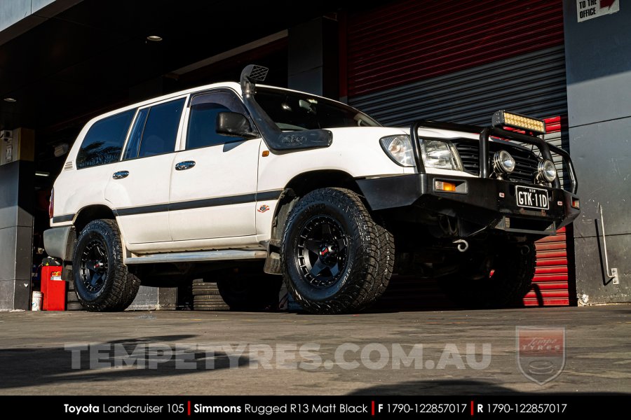 17x9.0 Simmons RUGGED R13 Matt Black on Toyota Landcruiser