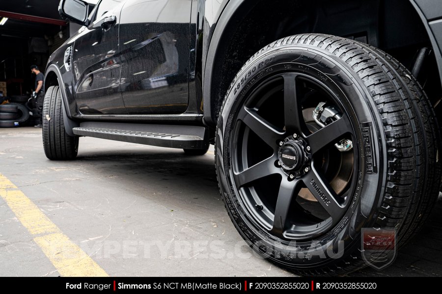 20x9.0 Simmons S6 Matte Black NCT on Ford Ranger