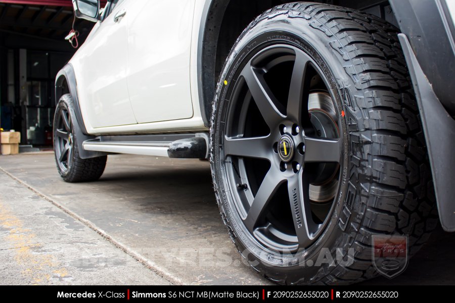 20x9.0 Simmons S6 Matte Black NCT on Mercedes X-Class