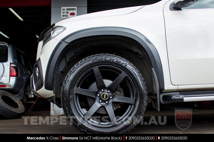 20x9.0 Simmons S6 Matte Black NCT on Mercedes X-Class