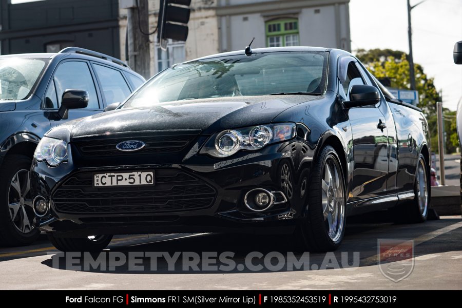 19x8.5 19x9.5 Simmons FR-1 Silver on Ford Falcon