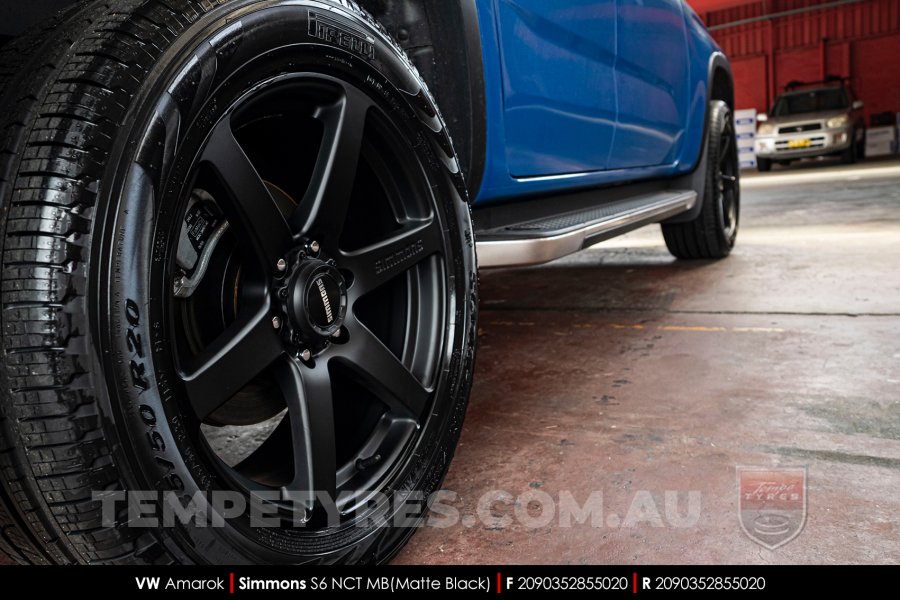 20x9.0 Simmons S6 Matte Black NCT on VW Amarok