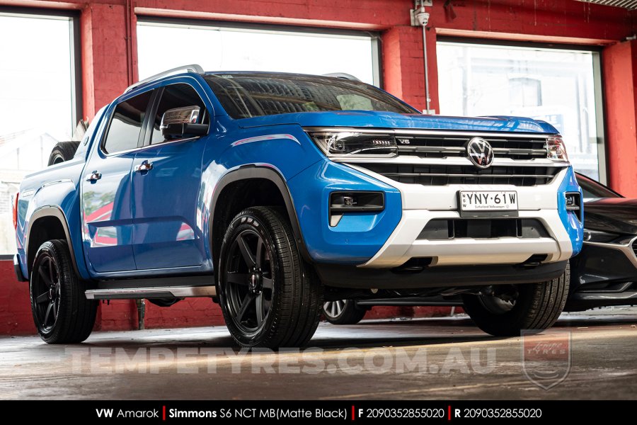 20x9.0 Simmons S6 Matte Black NCT on VW Amarok