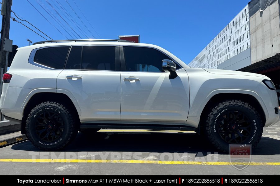 18x9.0 Simmons MAX X11 MBW on Toyota Landcruiser