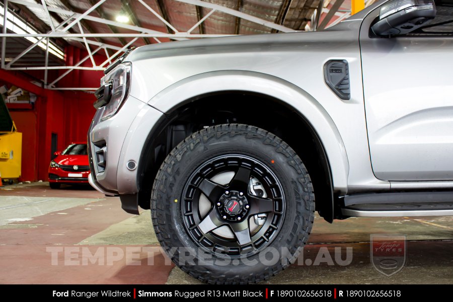 18x9.0 Simmons RUGGED R13 Matt Black on Ford Ranger Wildtrak