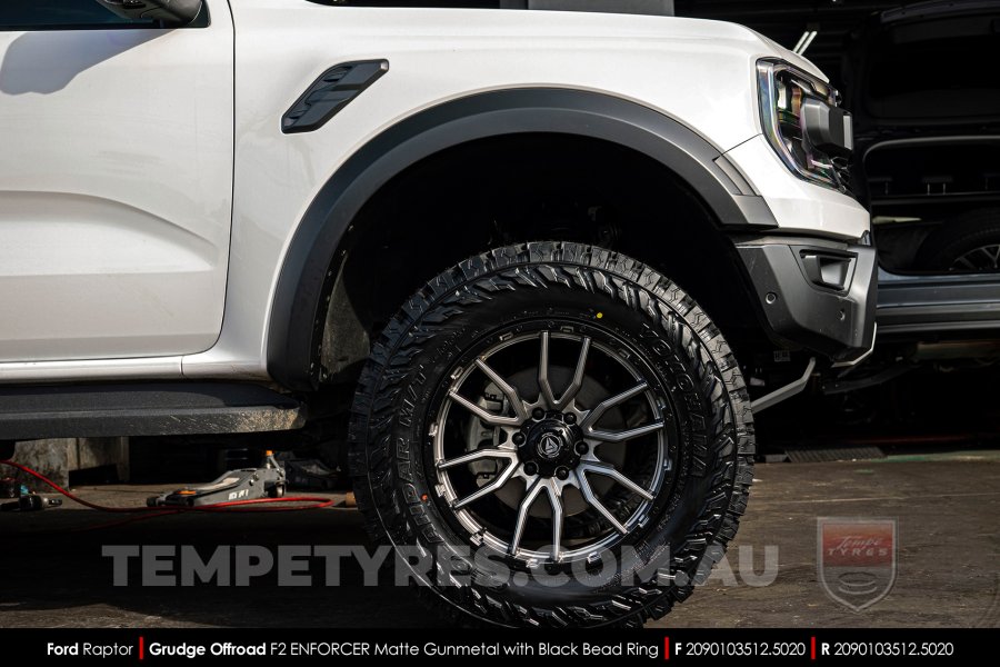 20x9.0 Grudge Offroad F2 Enforcer Matte Gunmetal on Ford Ranger Raptor