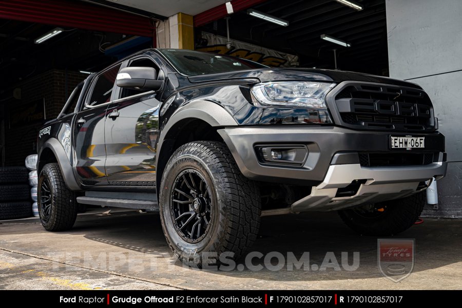 17x9.0 Grudge Offroad F2 Enforcer Satin Black on Ford Ranger Raptor