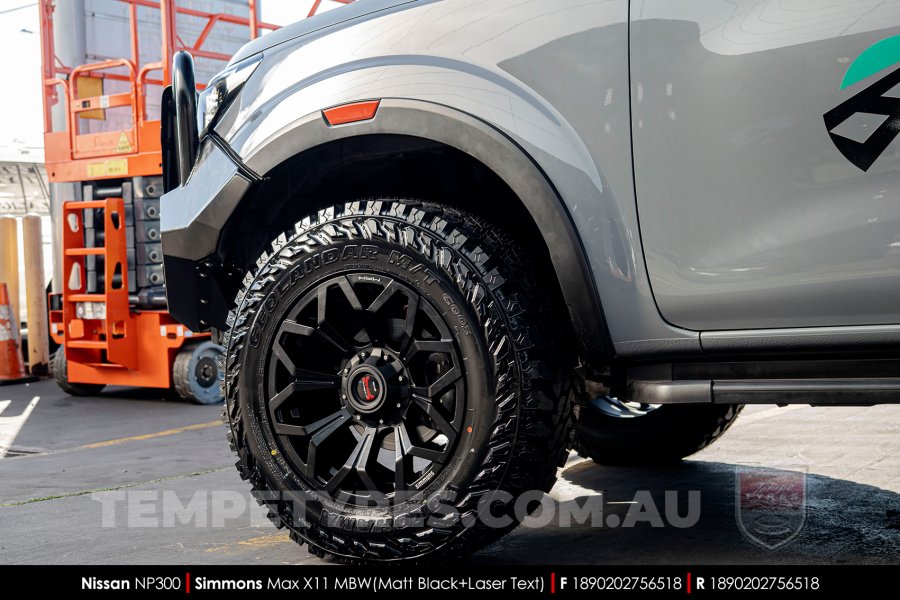 18x9.0 Simmons MAX X11 MBW on Nissan Navara NP300