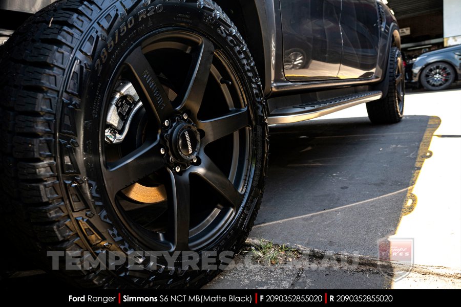 20x9.0 Simmons S6 Matte Black NCT on Ford Ranger