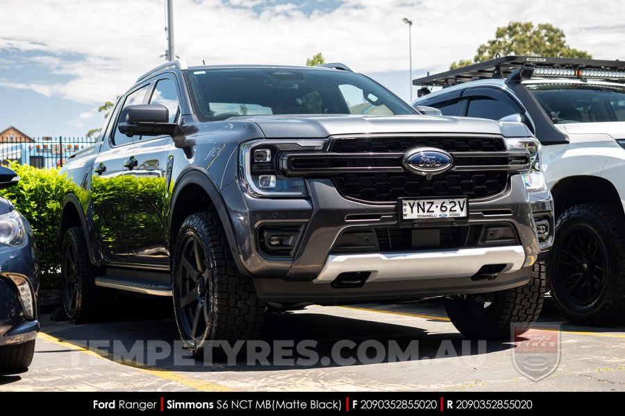 20x9.0 Simmons S6 Matte Black NCT on Ford Ranger