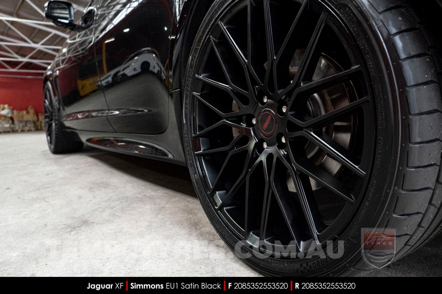 20x8.5 Simmons EU1 Satin Black on Jaguar XF