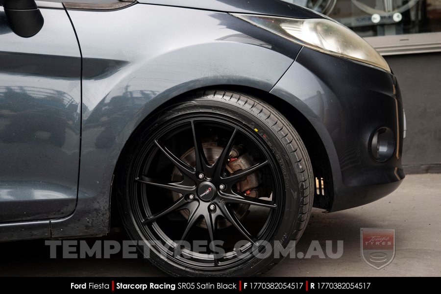 17x7.0 Starcorp Racing SR05 Satin Black on Ford Fiesta