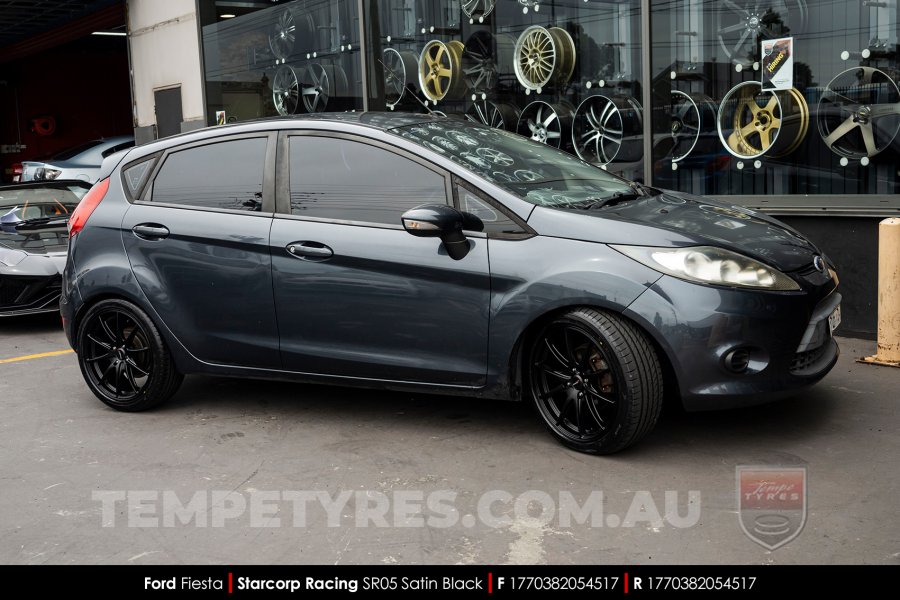 17x7.0 Starcorp Racing SR05 Satin Black on Ford Fiesta