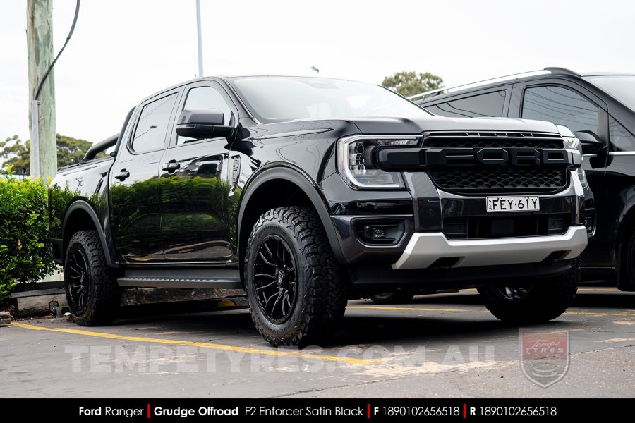 18x9.0 Grudge Offroad F2 Enforcer Satin Black on Ford Ranger