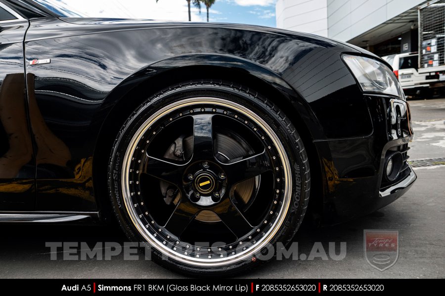 20x8.5 20x9.5 Simmons FR-1 Gloss Black on Audi A5