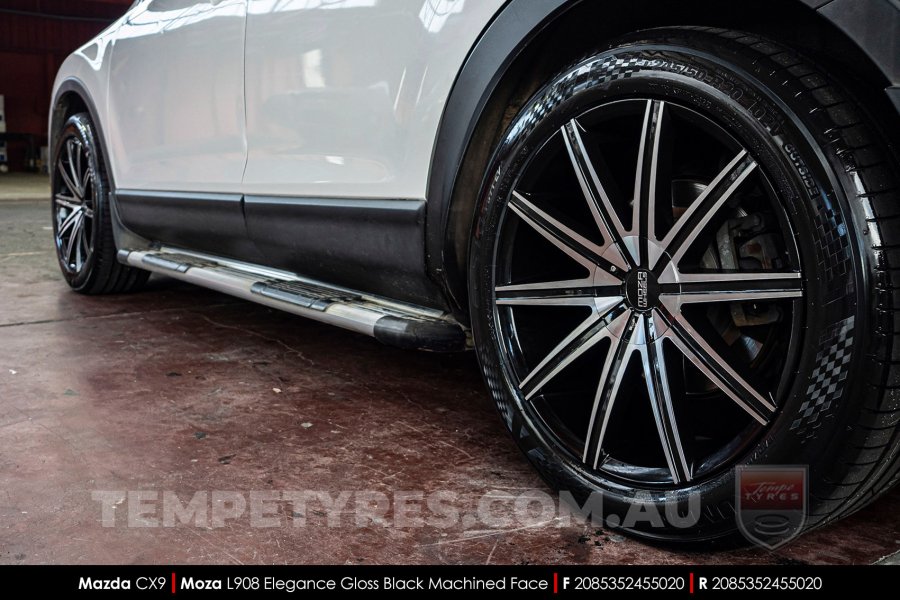 20x8.5 MOZA 908 Elegance Gloss Black Machined on Mazda CX9