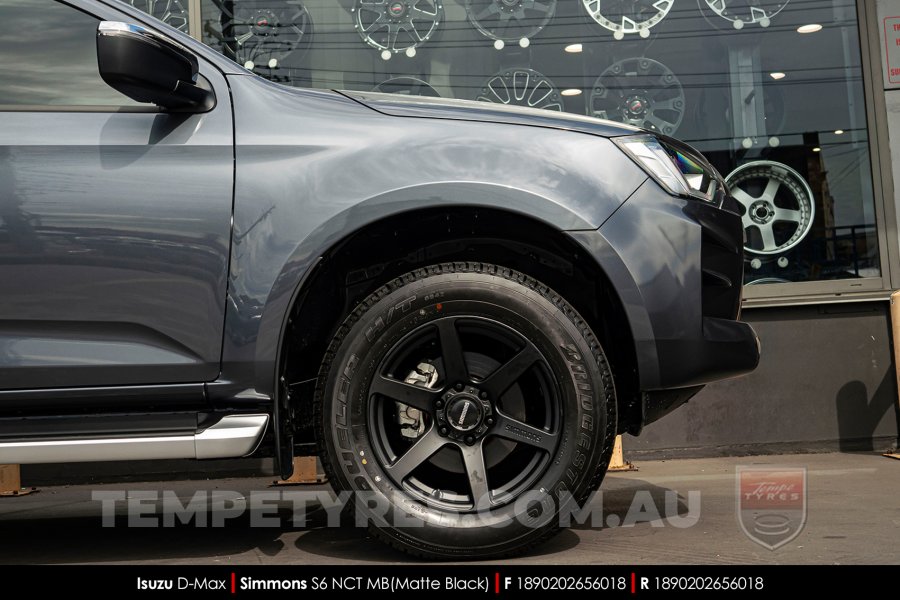 18x9.0 Simmons S6 Matte Black NCT on Isuzu D-Max