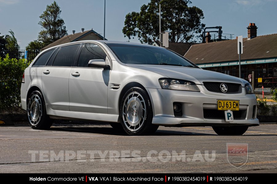 19x8.0 VKA1 Black Machined Face on Holden Commodore VE