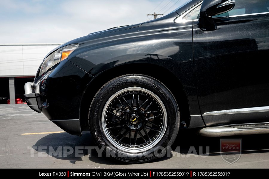 19x8.5 19x9.5 Simmons OM-1 Gloss Black on Lexus RX