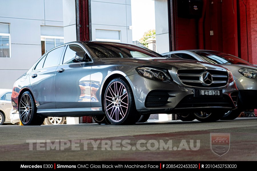 20x8.5 20x10 Simmons OMC Gloss Black Machined Face on Mercedes E-Class