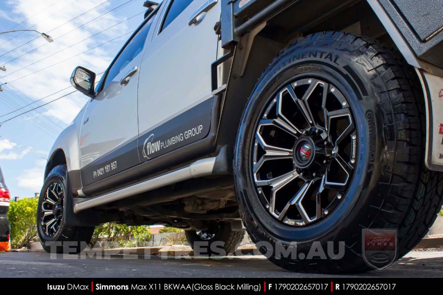 17x9.0 Simmons MAX X11 BKWAA on Isuzu DMax