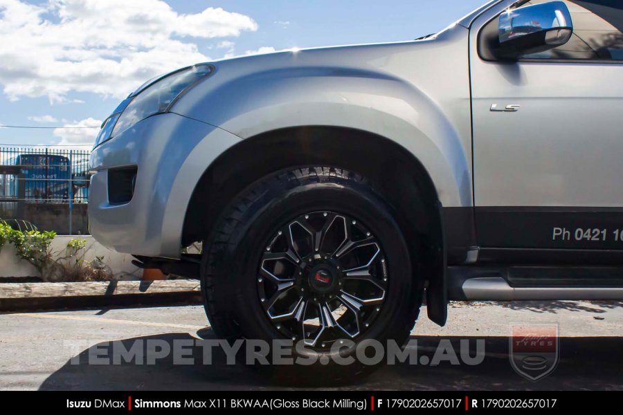 17x9.0 Simmons MAX X11 BKWAA on Isuzu DMax