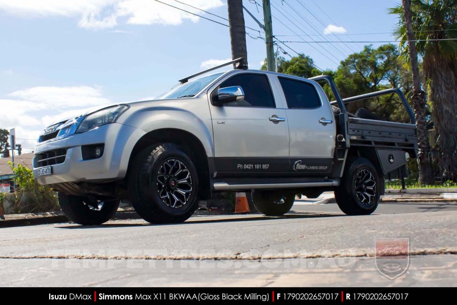 17x9.0 Simmons MAX X11 BKWAA on Isuzu DMax