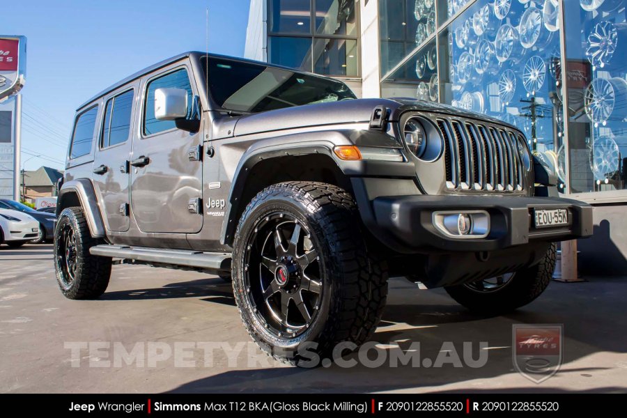 20x9.0 Simmons MAX T12 BKA on Jeep Wrangler