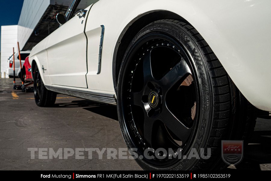 19x7.0 19x8.5 Simmons FR-1 Satin Black on Ford Mustang