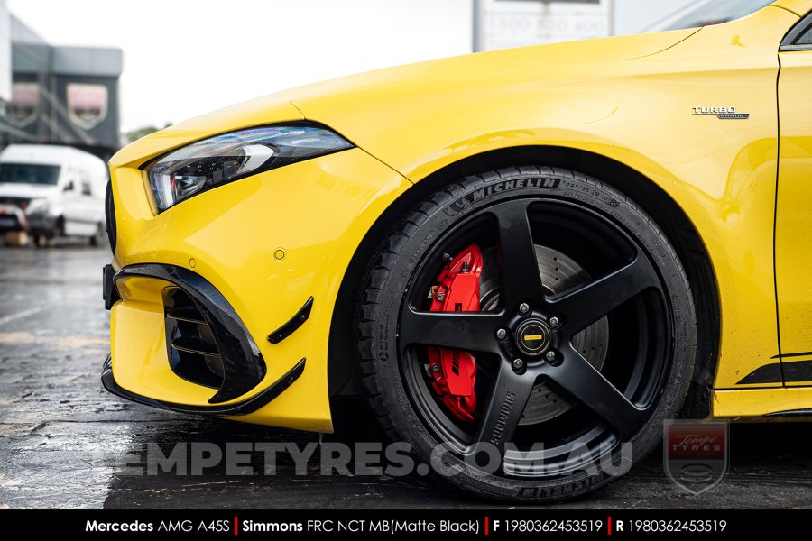 19x8.0 19x9.0 Simmons FR-C Matte Black NCT on Mercedes A-Class