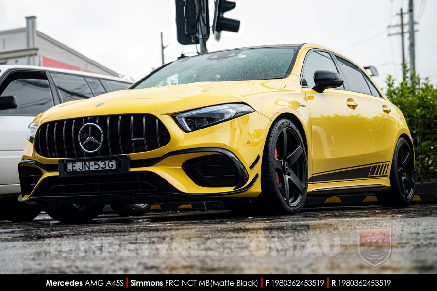 19x8.0 19x9.0 Simmons FR-C Matte Black NCT on Mercedes A-Class