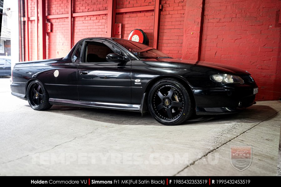 19x8.5 19x9.5 Simmons FR-1 Satin Black on Holden Commodore