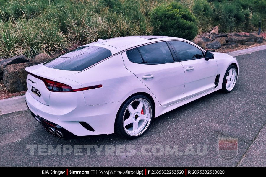 20x8.5 20x9.5 Simmons FR-1 White on Kia Stinger