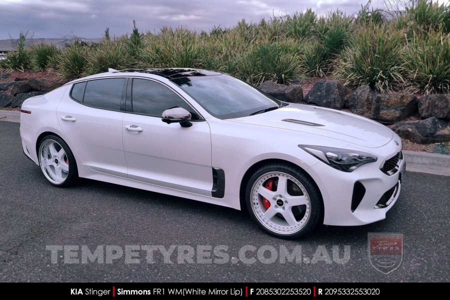 20x8.5 20x9.5 Simmons FR-1 White on Kia Stinger