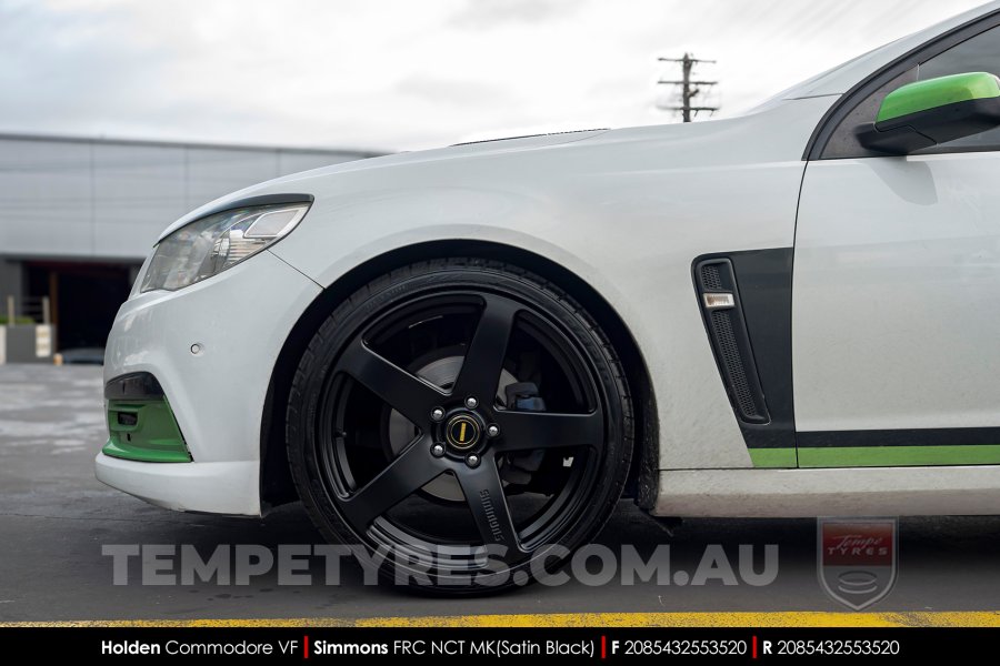 20x8.5 20x10 Simmons FR-C Satin Black NCT on Holden Commodore VF