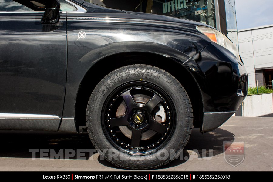 18x8.5 18x9.5 Simmons FR-1 Satin Black on Lexus RX