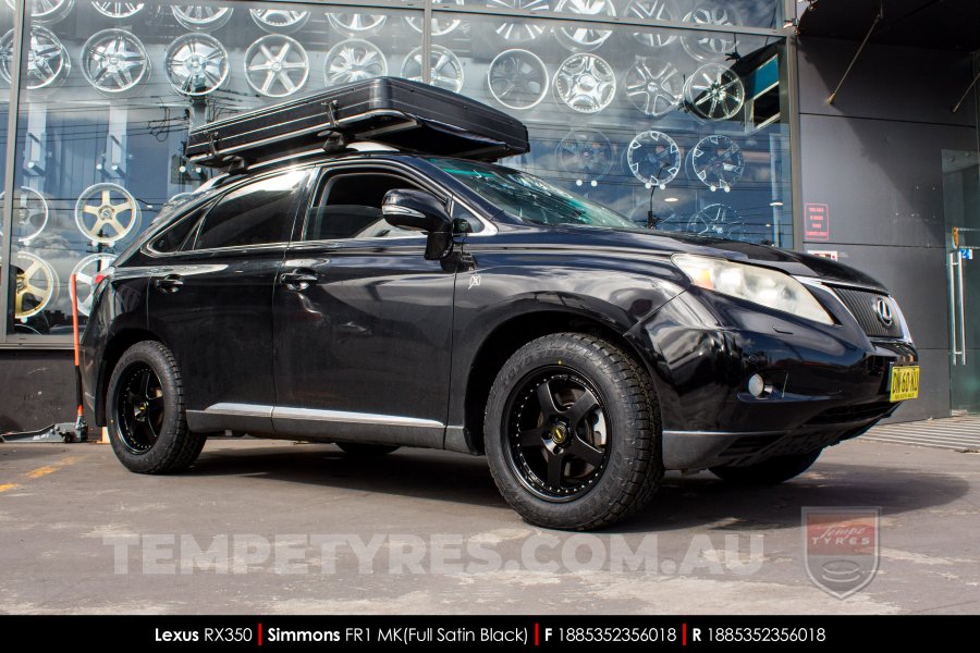 18x8.5 18x9.5 Simmons FR-1 Satin Black on Lexus RX