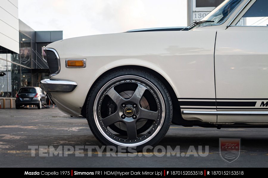 18x7.0 18x8.5 Simmons FR-1 Hyper Dark on Mazda Capella