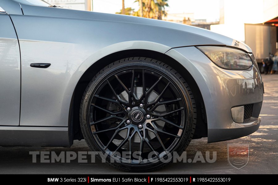 19x8.5 Simmons EU1 Satin Black on BMW 3 Series
