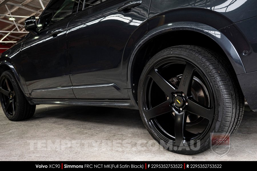 22x9.5 Simmons FR-C Full Satin Black NCT on Volvo XC90