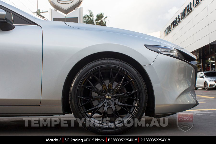 18x8.0 SC Racing XF015 Black on Mazda 3