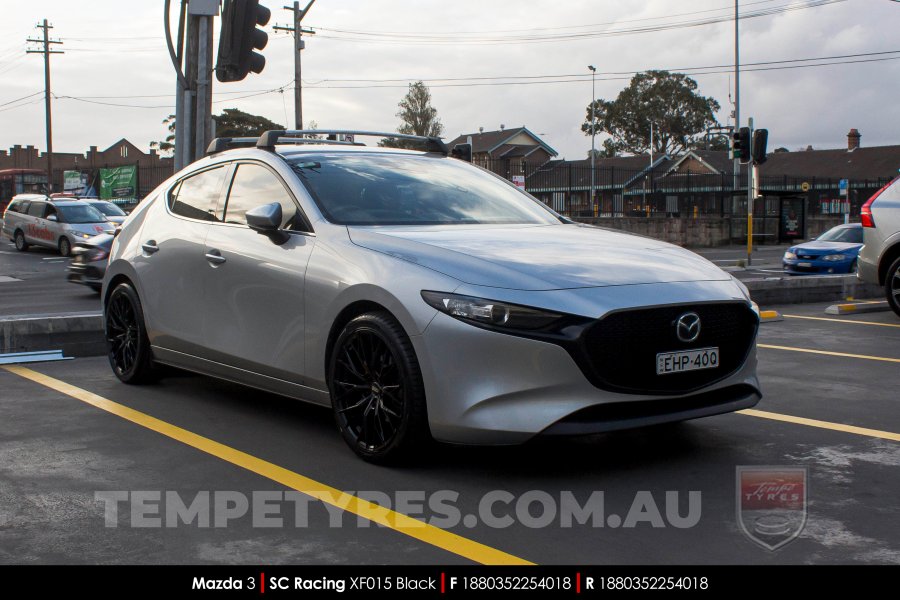 18x8.0 SC Racing XF015 Black on Mazda 3