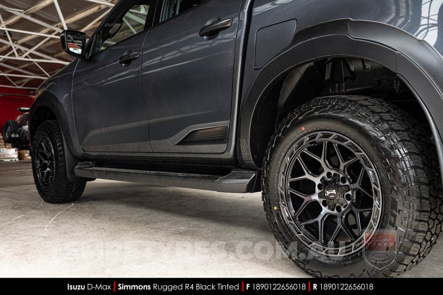 18x9.0 Simmons Rugged R4 Black Tinted on Isuzu D-Max