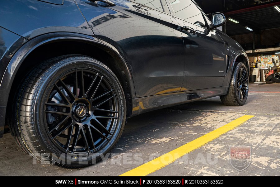 20x8.5 20x10 Simmons OMC Satin Black on BMW X5